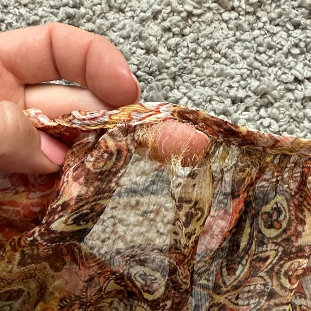 Johnny Was Kanarra Tiered Silk Blouse Flare Sleeves Boho Peasant Size Medium - Picture 8 of 10